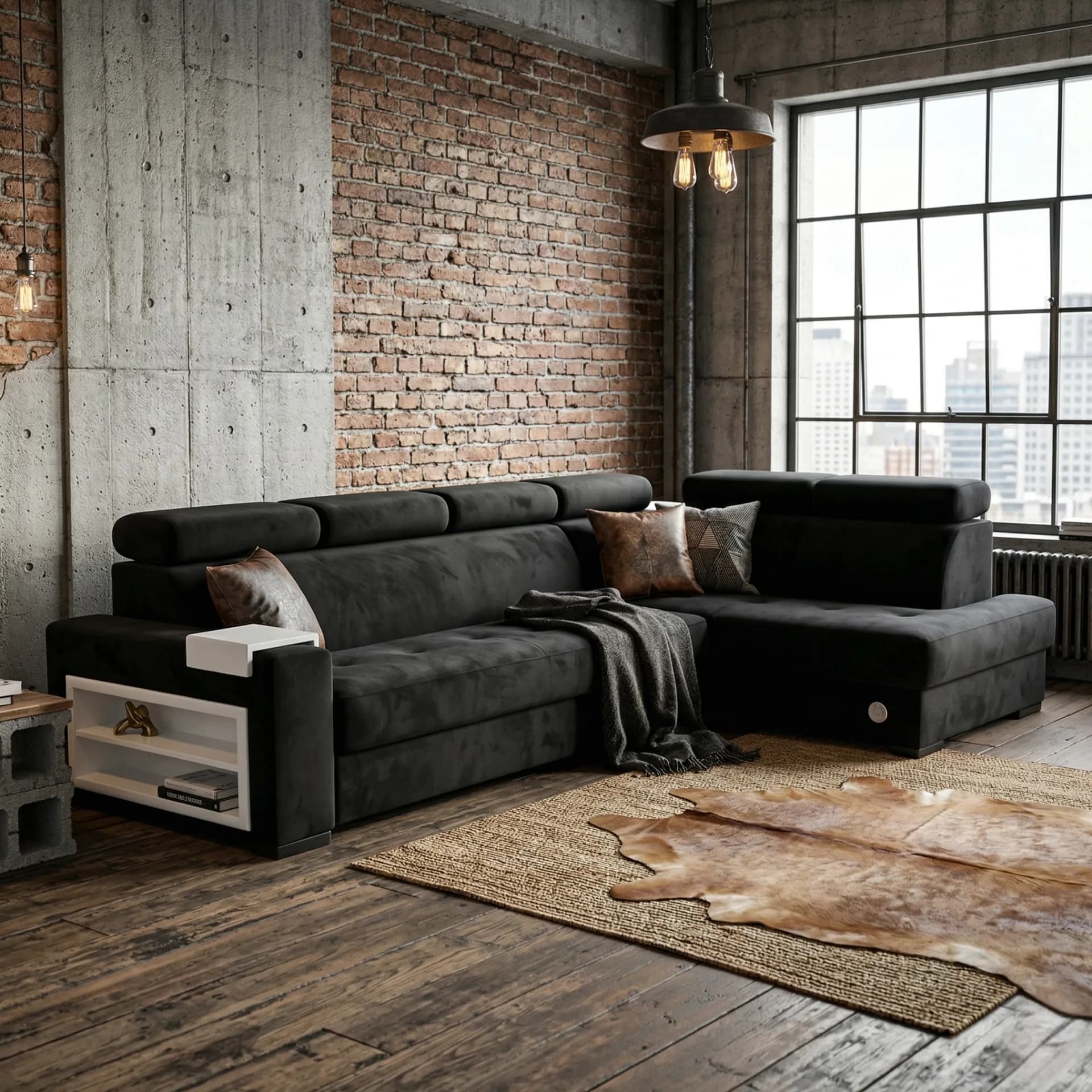 Black corner sofa