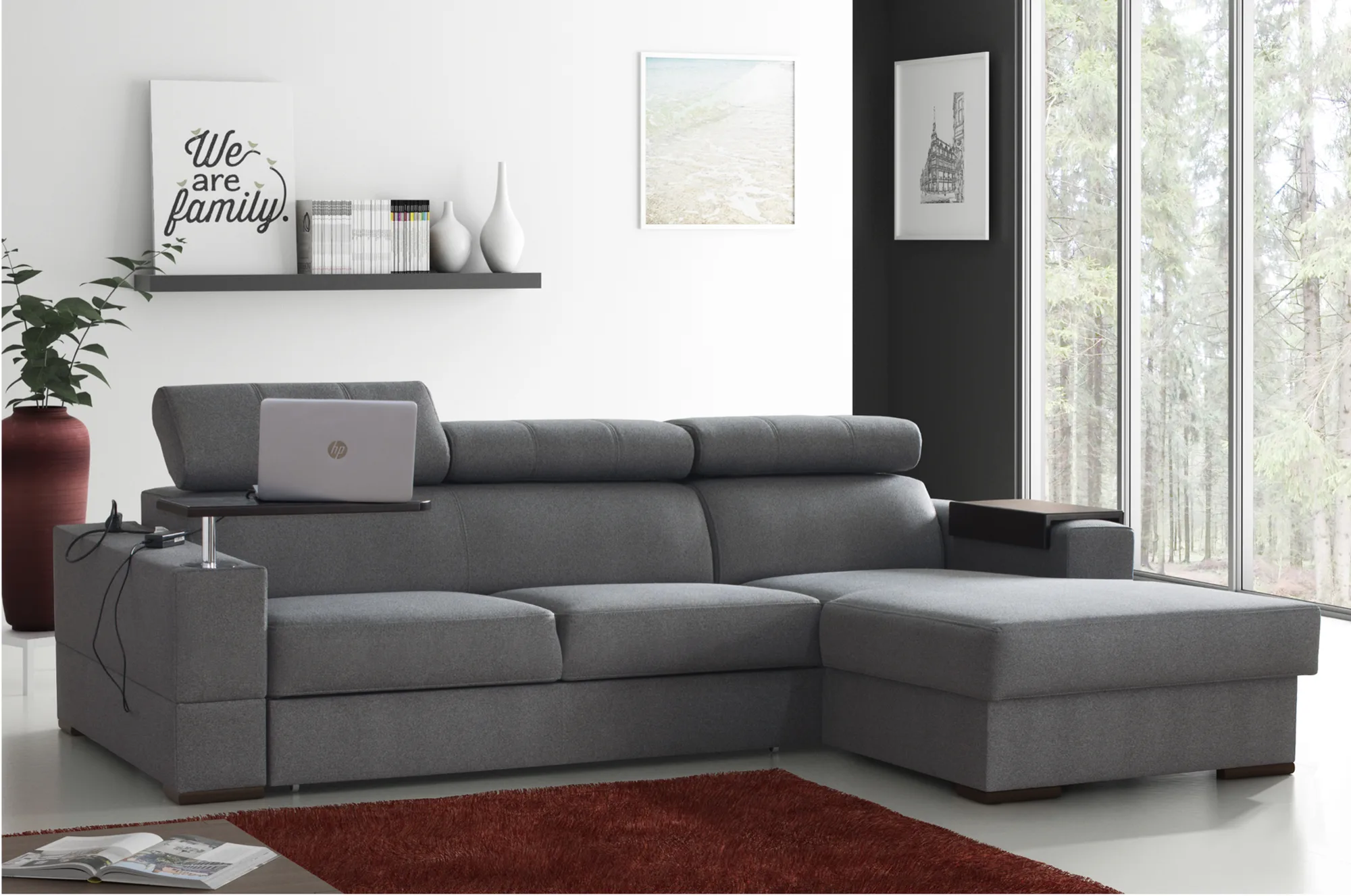 corner sofa with a bar